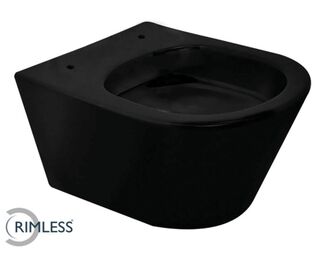Wandcloset Hang Vesta Junior Wiesbaden, Hangtoilet Rimless, zwart